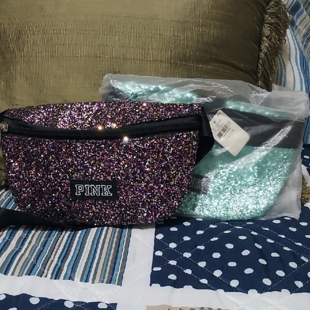 VS PINK Glitter Fanny Packs